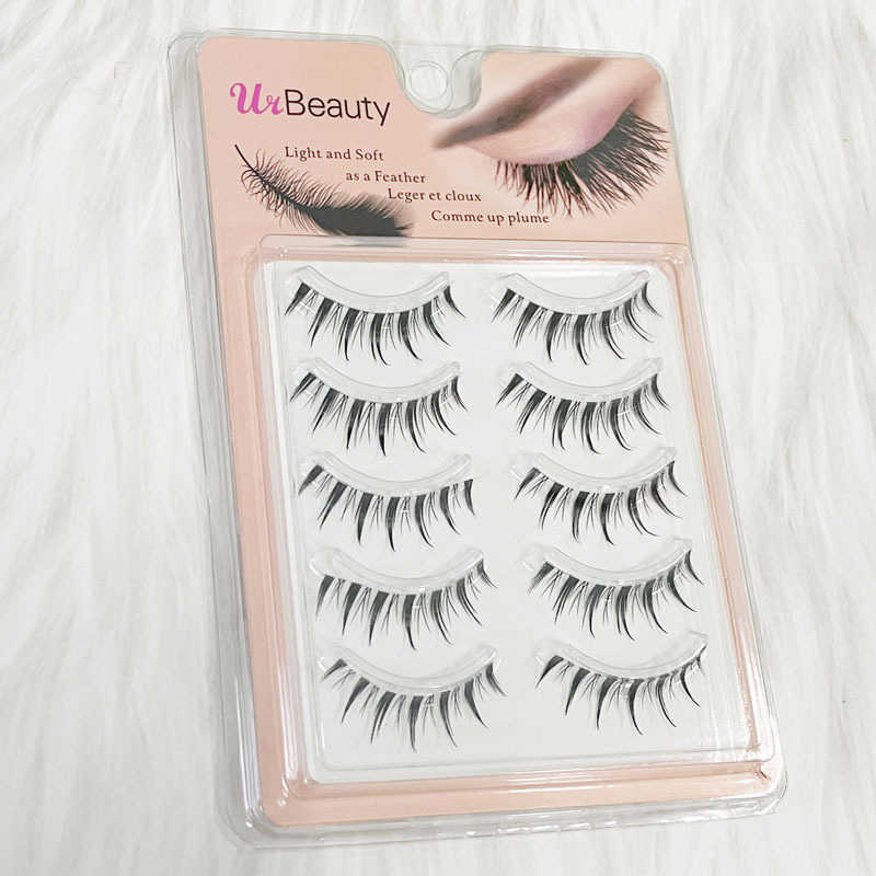 Little Devil False Eyelash Natural Simulation Big Eyelash Transparent Stem Five Pair Set Eyelash W250324