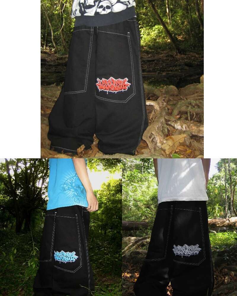 Hip Hop Y2k New Color Wexwear Embroidered Baggy Streetwear Jeans Men Women High Waist Wide Trouser Haruku Black Pants