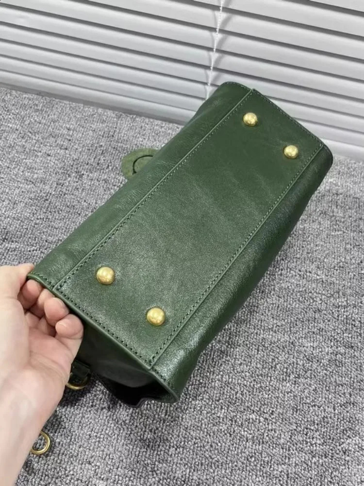 Real Leather Cowhide Women Boston Bag Vintage Tote Handbag Office Ladies Casual Single Shoulder Zipper Crossbody Pillow Bags 250317