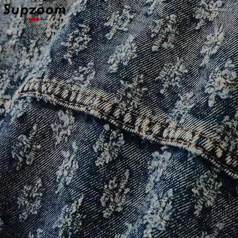 Men's Vests Supzoom 2025 Top Fashion Arrival Spring And Summer Turndown Collar Handsome Pocket Cargo Style Hole Denim Vest