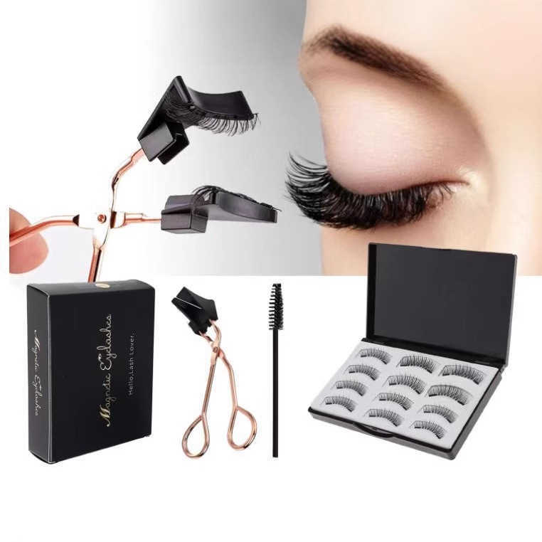 Magnetic suction false eyelashes are soft high-end and dense. 12 piece set of magnetic eyelashes W250324