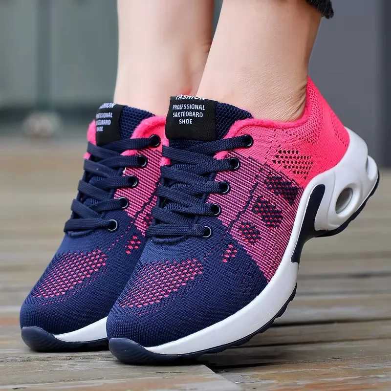 Dazzling womens vulcanized shoes color blocking design breathable thick soled shoes jogging track tennis shoesXJ250324