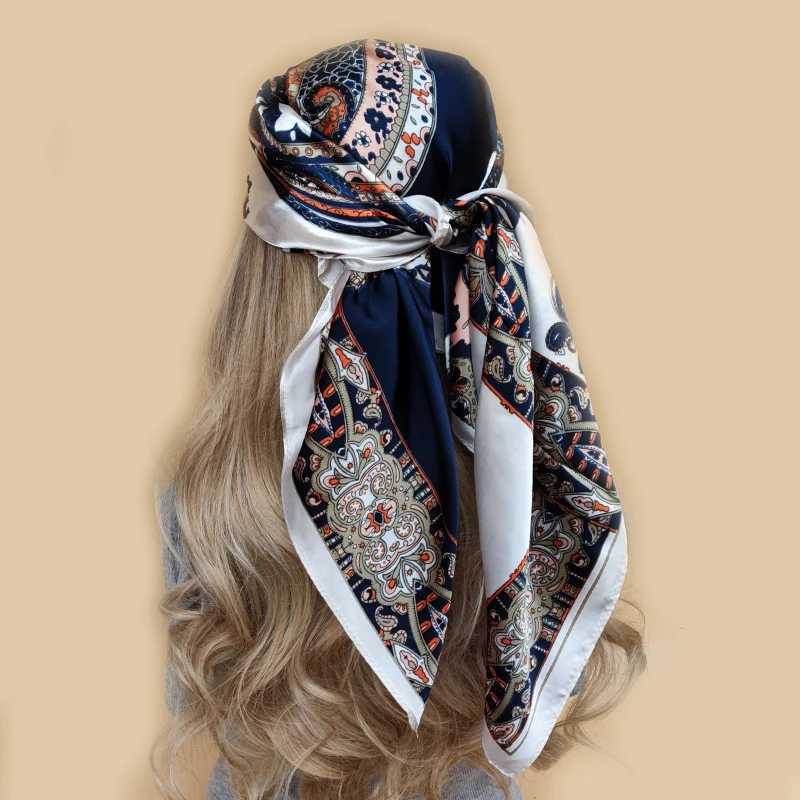 Luxury brand scarf top Wen Summer satin Foard Bandana Chux soft neckline headscarf womens silk X250324