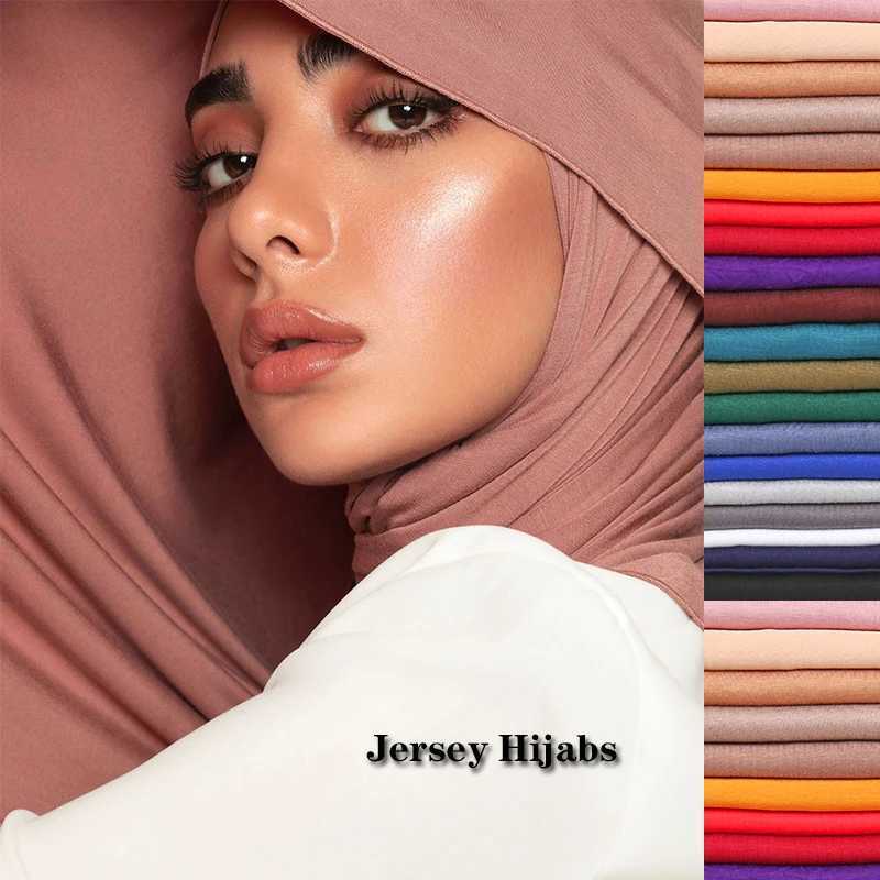 Modal cotton knitted headscarf long Muslim shawl plain weave soft turbo tie bag suitable for African b70x60cm X250324