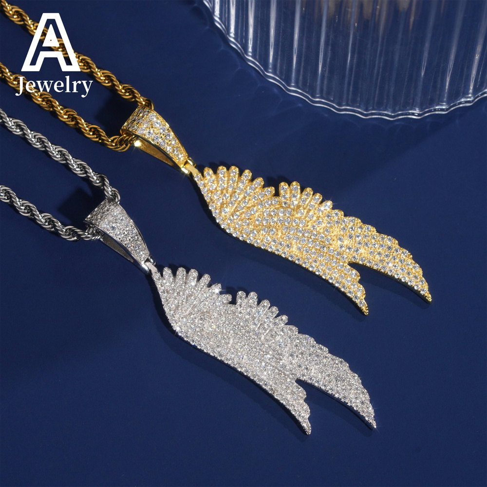 Mens Diamond Pendant 925 Silverwing design Hip hop fashion jewelry vvs Moissanite passed the test