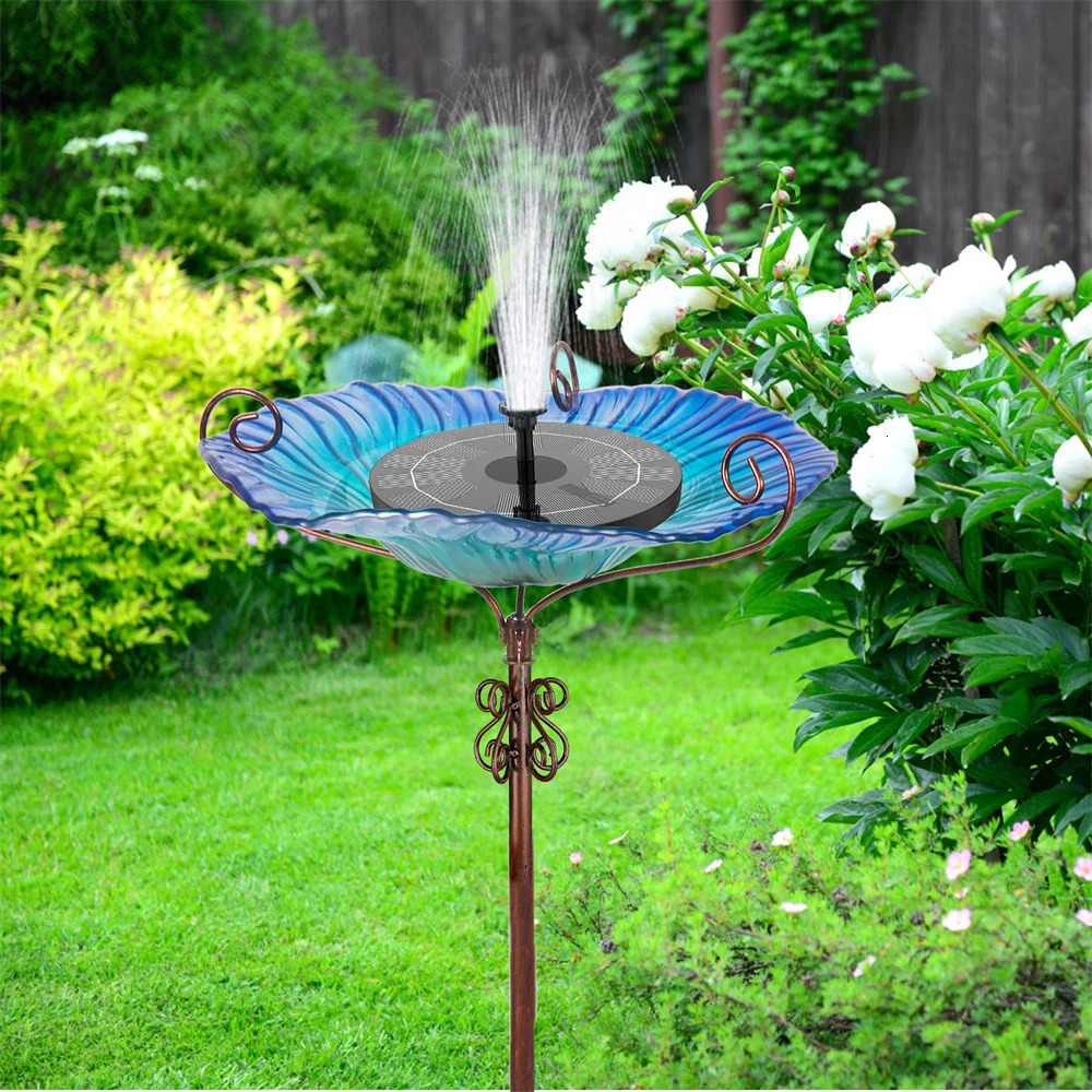 Large outdoor glass bird bath garden feeding bowl water spa table balcony 250320