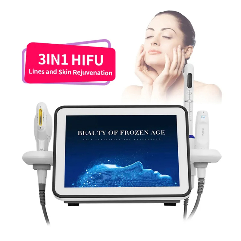 Portable Ultrasound 3 in 1 Anti-aging Machine Face Lifting Skin Rejuvenation Body Contour Reshaping Ultrasonic Device HIFU Face Lifting Wrinkle Reduct
