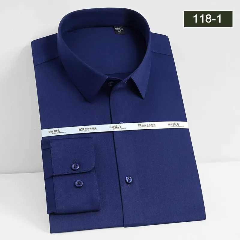 Mens white long sleeved wedding dress business ironless formal clothing professional workwear casual wrinkle resistant shirt X250324