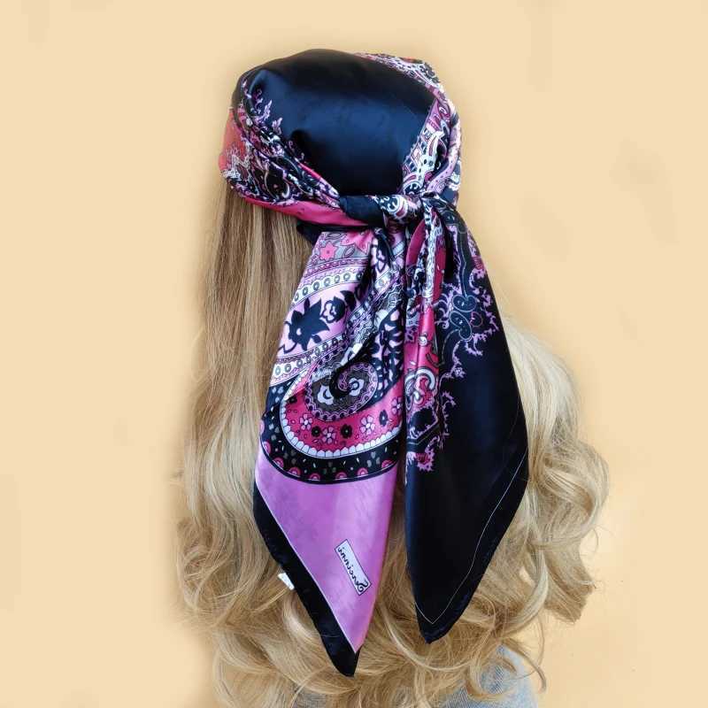 Luxury brand scarf top Wen Summer satin Foard Bandana Chux soft neckline headscarf womens silk X250324