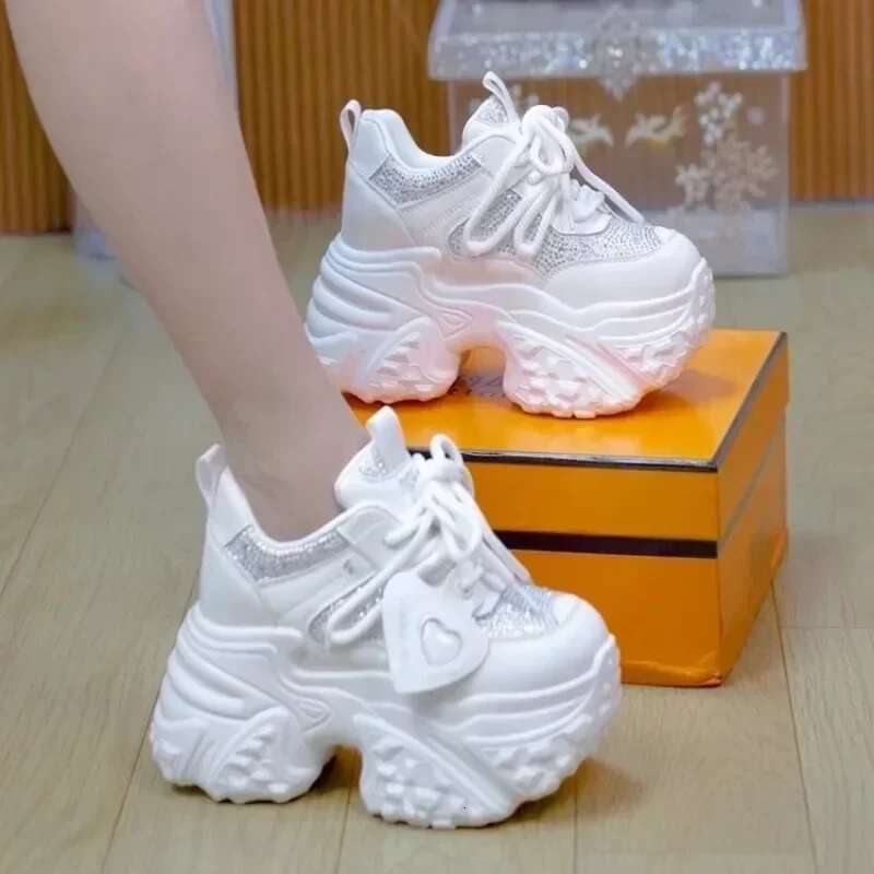 2025 New 10.5CM Women's Casual Thick Bottom Designer Fashion High Heels Sports Vulcanized Shoes Sports Shoes Thick Bottom Sports Shoes
