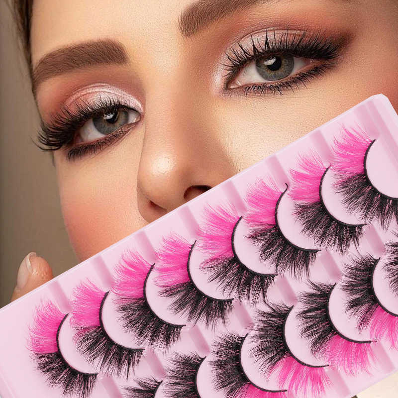 New 8-Pair Thick Cross 3D False Eyelash Imitation Mink Hair Eyelash Color M001 Eyelash W250324