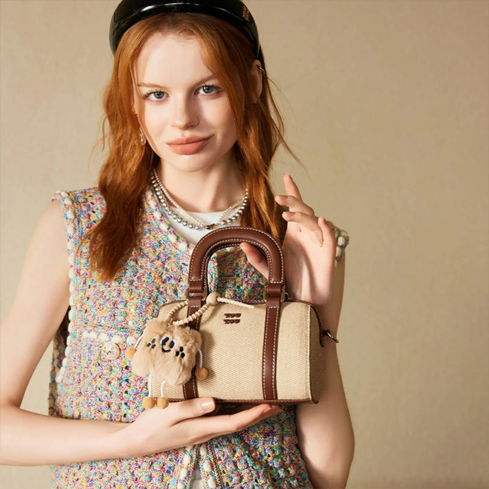 Toutou Bowling Bag Original Copy Boston Shoulder Cross Handbag Pendant Canvas Pillow Christmas Gift 250317