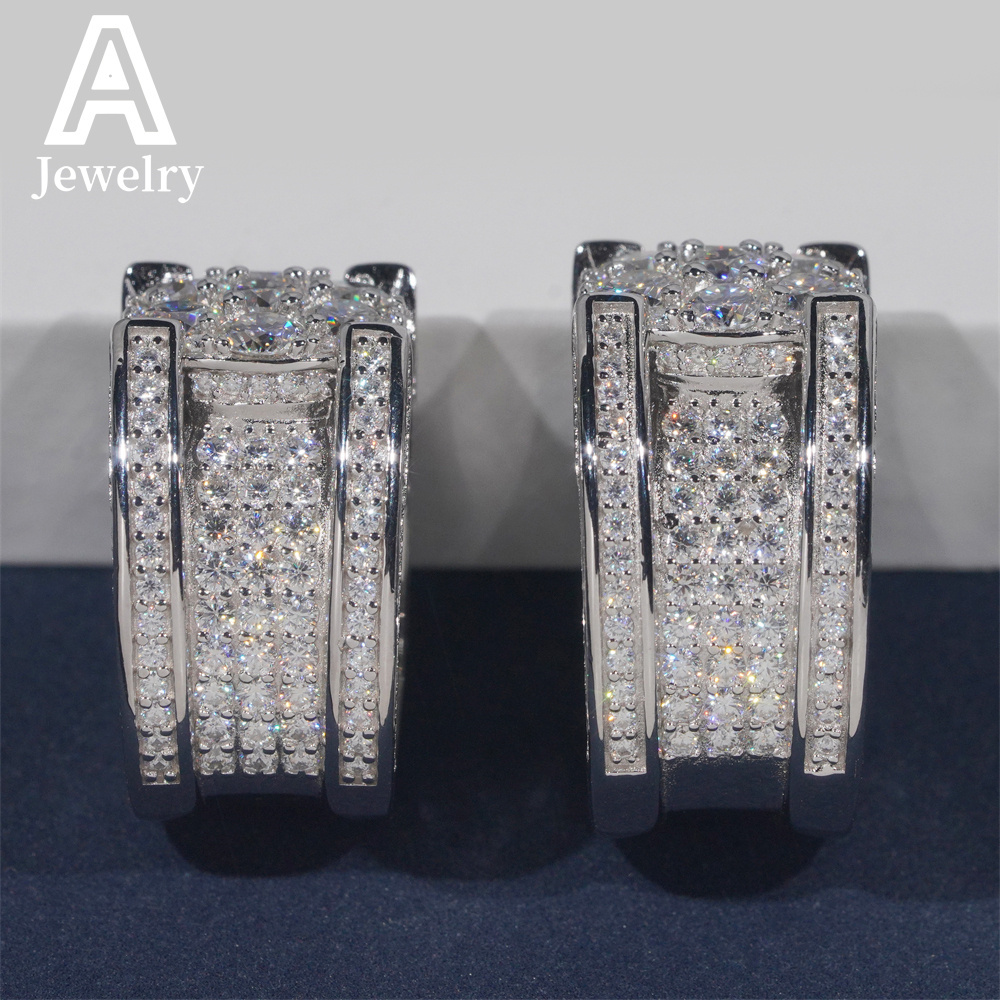 Iced out Men Hip Hop 925 Silver Jewelry VVS Moissanite Diamond Rings Pinky Rings