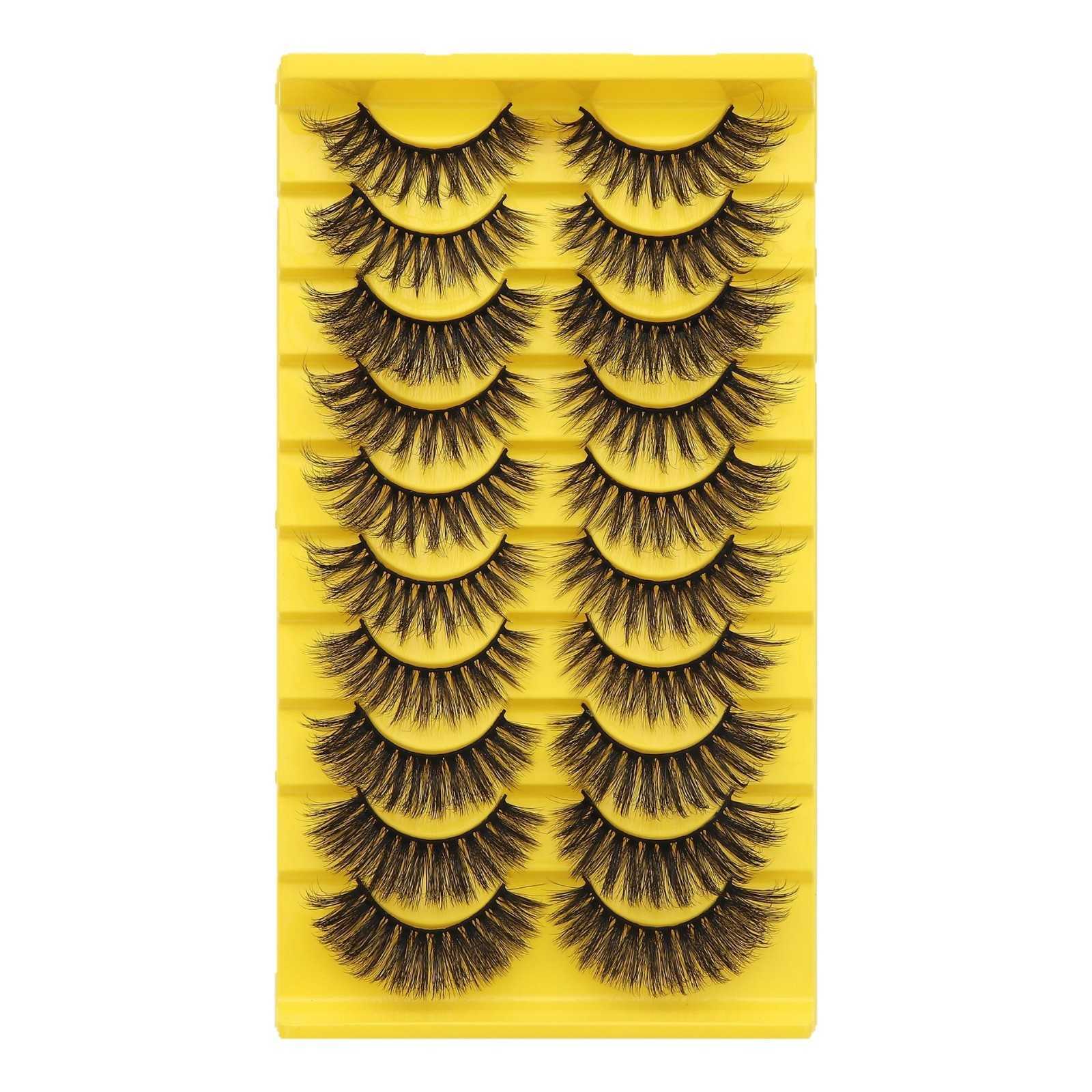 Ten Pair 3D Synthetic Fiber False Eyelash New Product Thick and Exaggerated Natural Curling Eyelash W250324