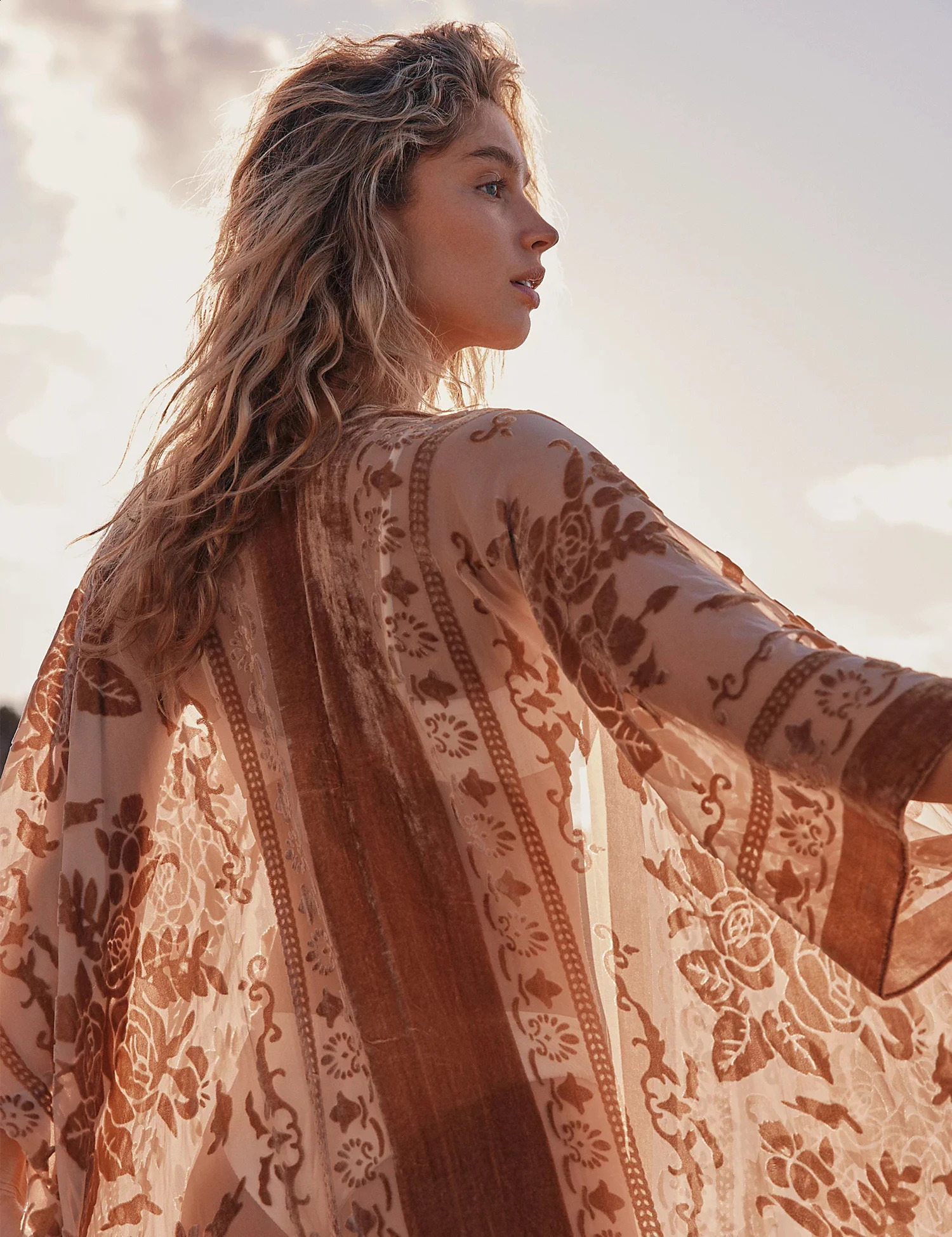 WeHello Fashion Bohemian Womens Burning Plush Kimono Long Open Woolen Sweater with Tassel Beach Cover Holiday 250324