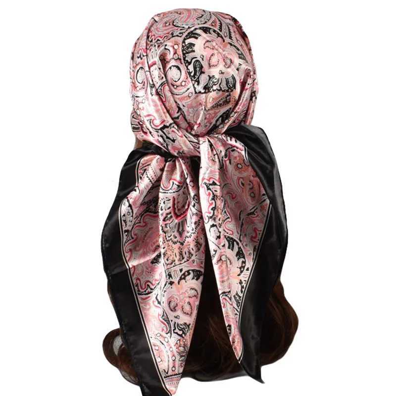 High quality silk square scarf with top wrapping and four seasons hair scarf Foard Iuxe Bandana womens scarf 90x90cm X250324