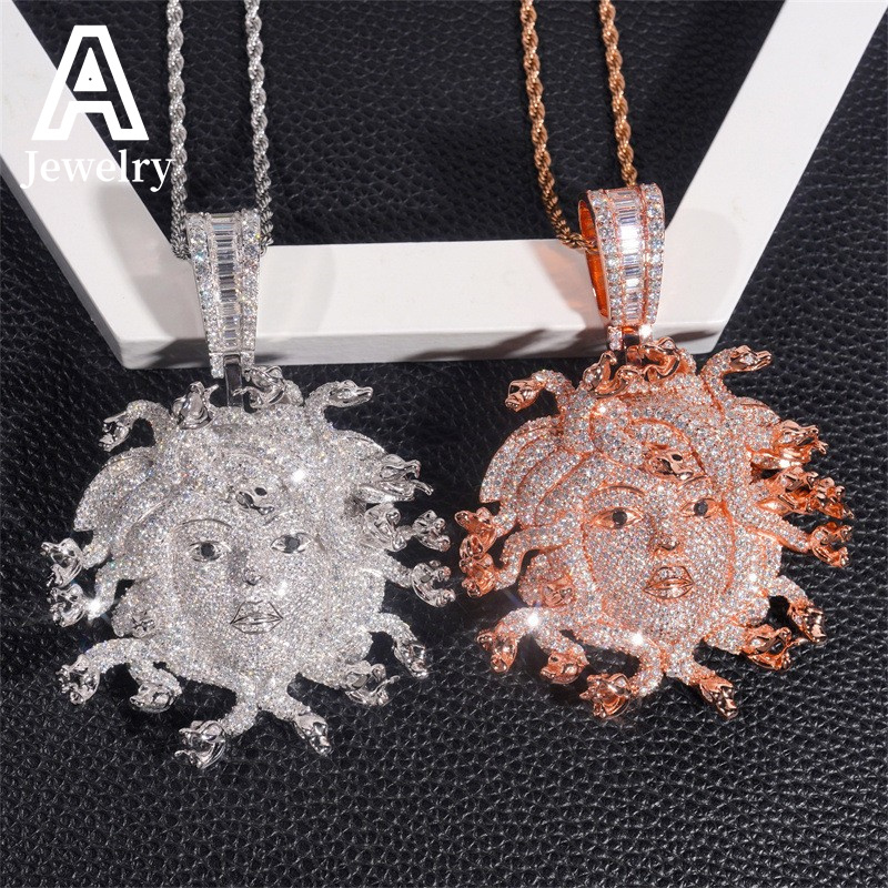 Iced out jewelry Hip Hop Pendant 925 Sterling Silver VVS Moissanite Diamond Pendent
