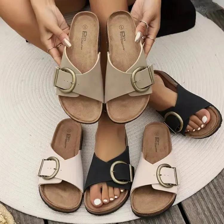 free Shipping One word slippers Designer flat sandals open toed women's sandals beach women sandals 2025