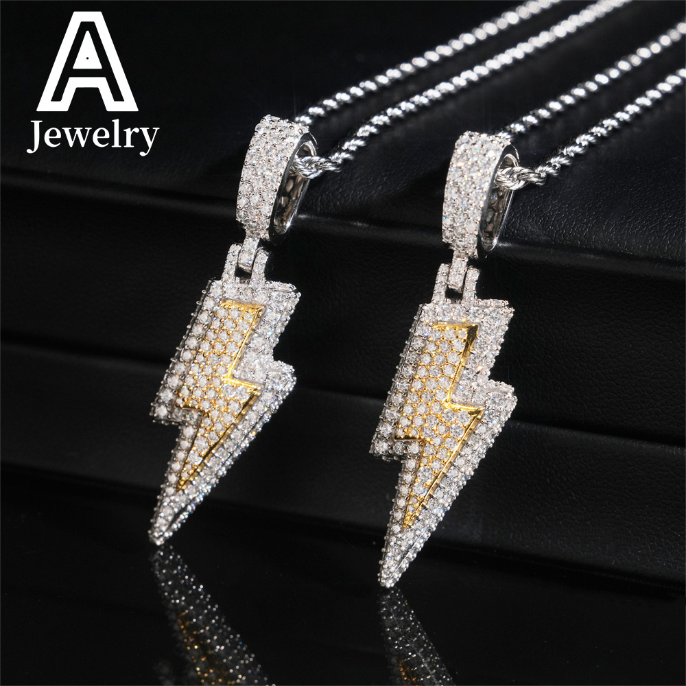 Ready to Ship Iced Out Hip Hop Jewelry Pendant 925 Silver Full VVS Moissanite Diamond Charm Pendants Necklace