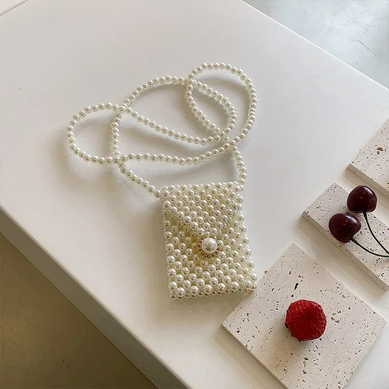 Girl Shoulder Bag Pearl Coin Wallet Cute Pearl Money Bag Party Wallet Preschool Princess Cross Body Bag Gift Handbag 250322