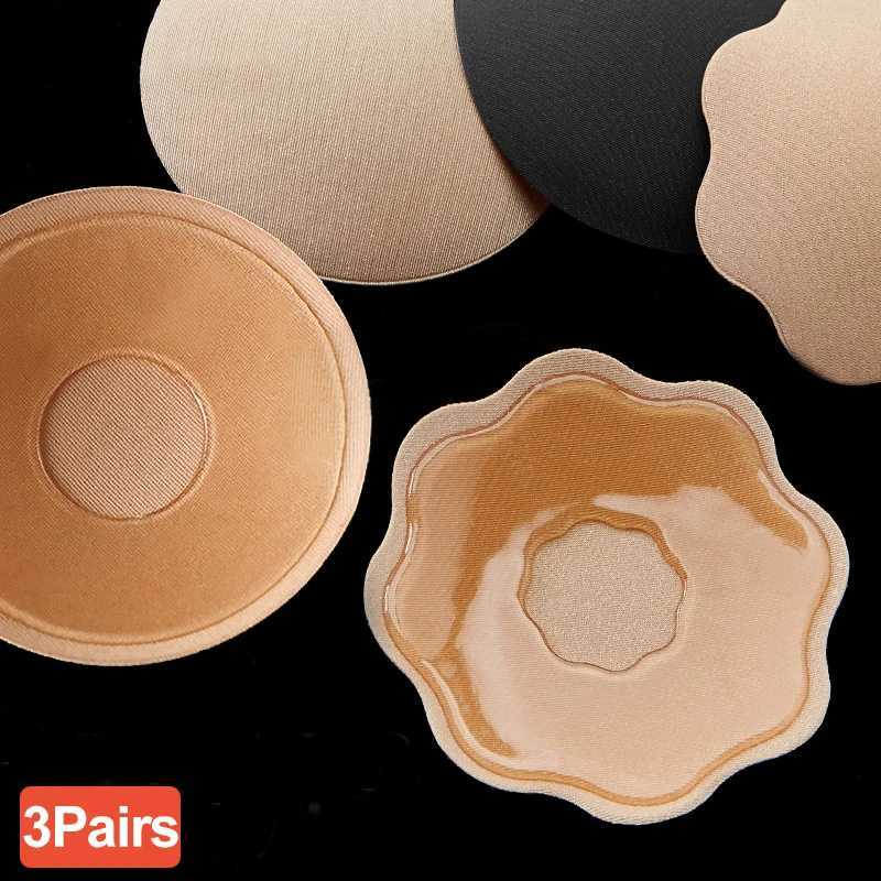 3 pairs of reusable self-adhesive silicone bra pads invisible female stickers chest circumference stickersXJ250324