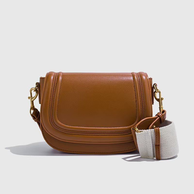 Family New Women S Wide Strap Single Shoulder Oblique Cross Underarm Saddle Bag