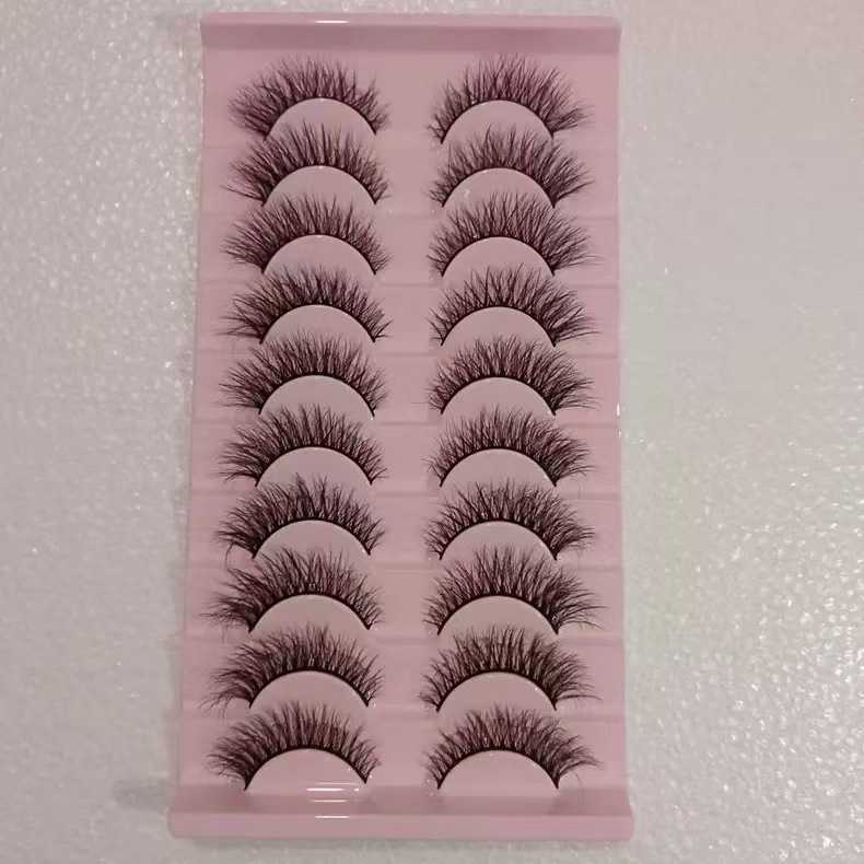 10 pairs of explosive hair messy eyelash curl naturally thick and three-dimensional false eyelashes W250324