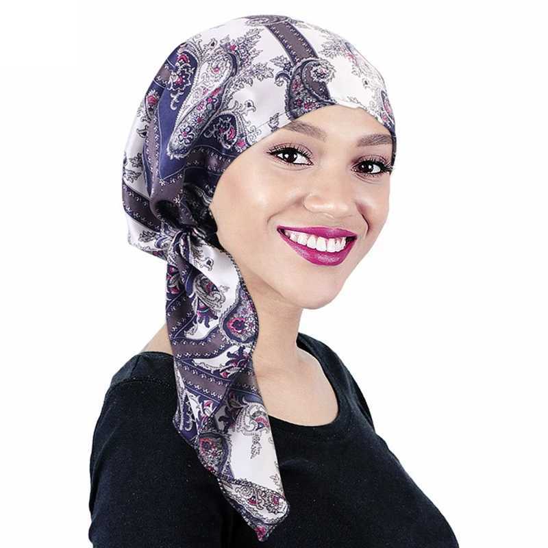 Fashion pre tied headscarf cultural hat Muslim headscarf inner hat hair loss hat bear hat tail hat X250324