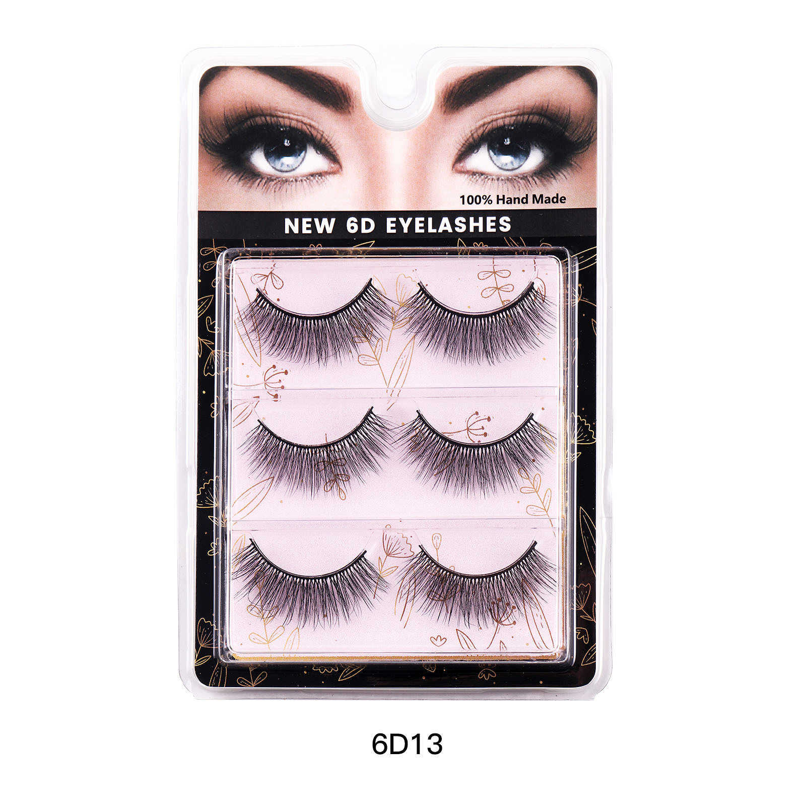 Natural synthetic fiber 3 pairs of fake eyelashes internet famous simulation of grafting eyelashes W250324