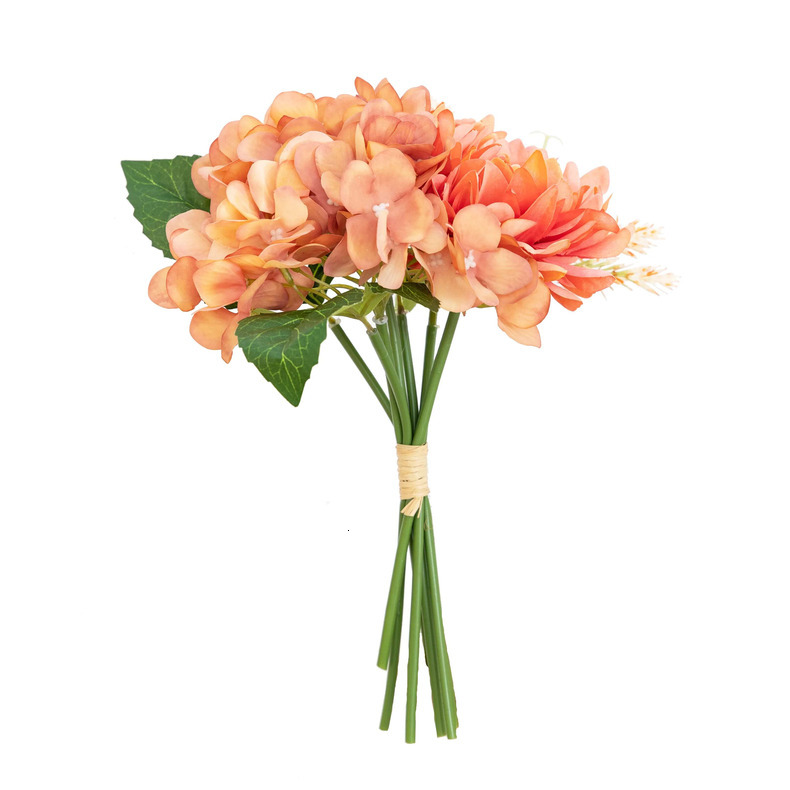 Wedding wedding champagne hydrangea fake wers bride hand bouquet decoration dahlia cross-border simulation wer arrangement wholesale beautiful