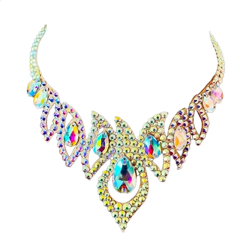 Belly Dance Necklace Rhinestone Chain Female Adult High-End Stage Profession Performance Competition Accessories 250318
