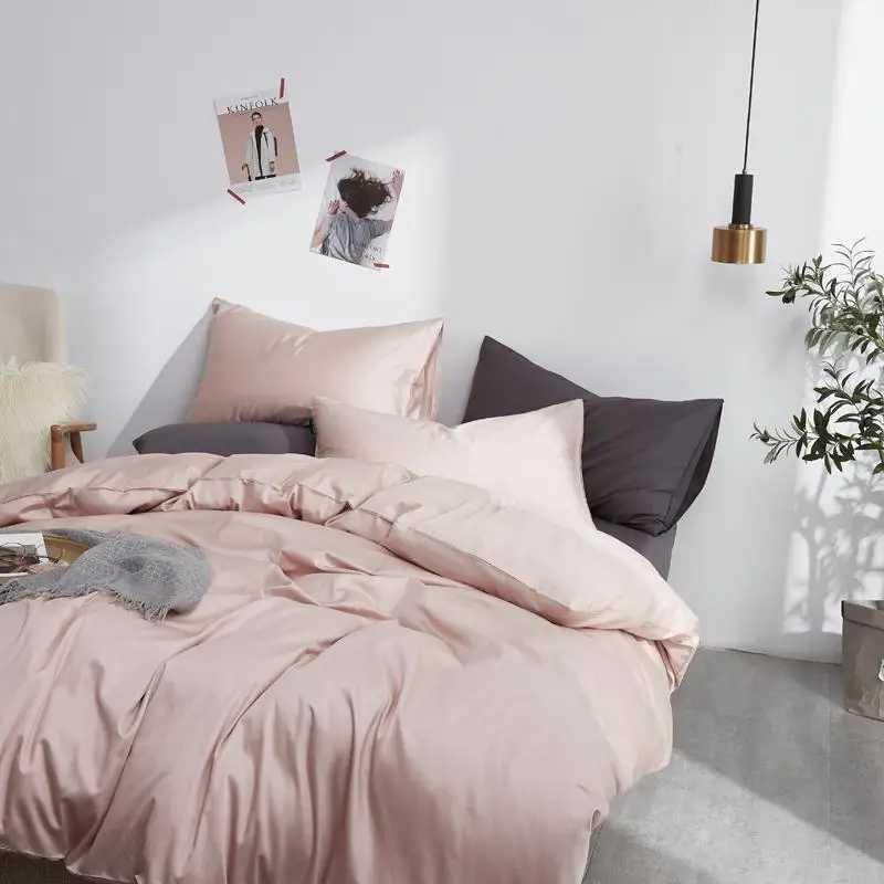 Egypt Cotton solid color Bedding set Silky e Duvet Cover set Single product bedsheet cases Twin King Size Z250324