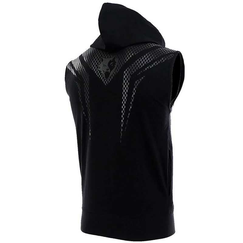 Vszap summer coat sports fitness hooded sleeveless fighting MMA ultra-thin fitness open top vest blade combat suit X250324