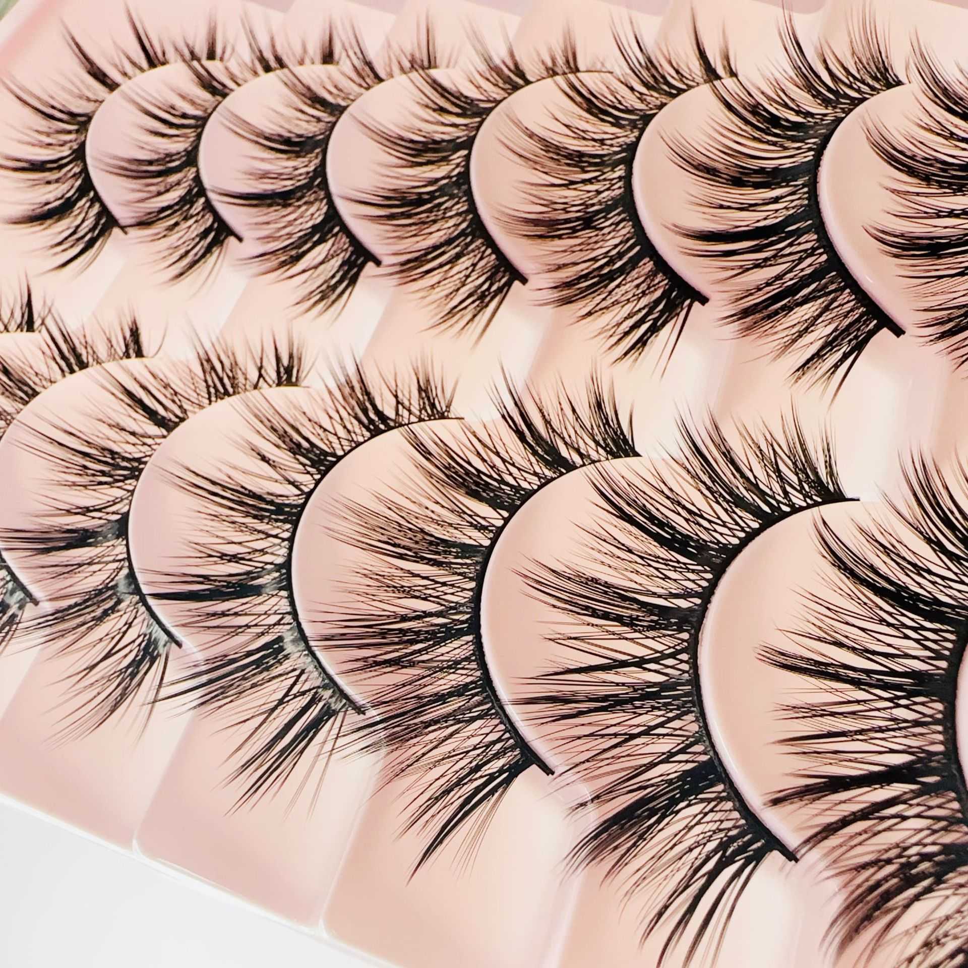 027 Ten pairs of pretending to be big demons thick fake eyelashes hard stems Barbie big eyes pointed tails exaggerated eyelashes curled eyelashes W250