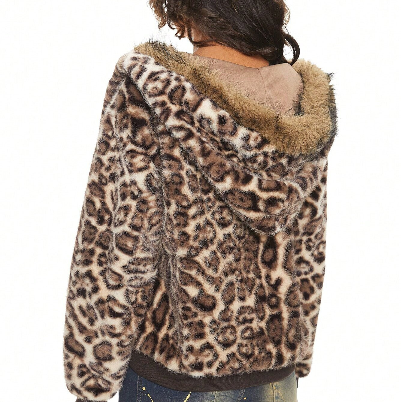 Y2k Womens Zip up Hoodies Leopard Print Grunge Gothic Hip Hop Punk Hoodies Clothes Harajuku Aesthetic Hoodies Clothes Streetwear 241223