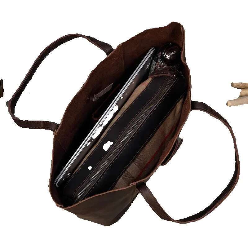 New Women Genuine Handbag With Removable Clutch Big Crazy Horse Leather Tote Bags Female Fashion Combination Bag