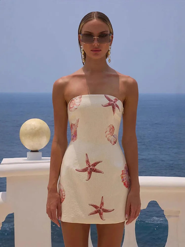 Sequins Embroidery Women Dresses Shining Square Collar Vacation Lady Mini Dress 2025 Sexy Sleeveless Backless Chic A-line Robe 250324