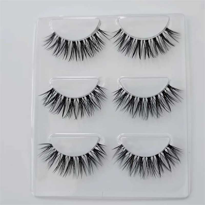 Transparent stem thick eyelashes crossed eye tails elongated makeup fine stem soft and invisible mixed race C48 W250324