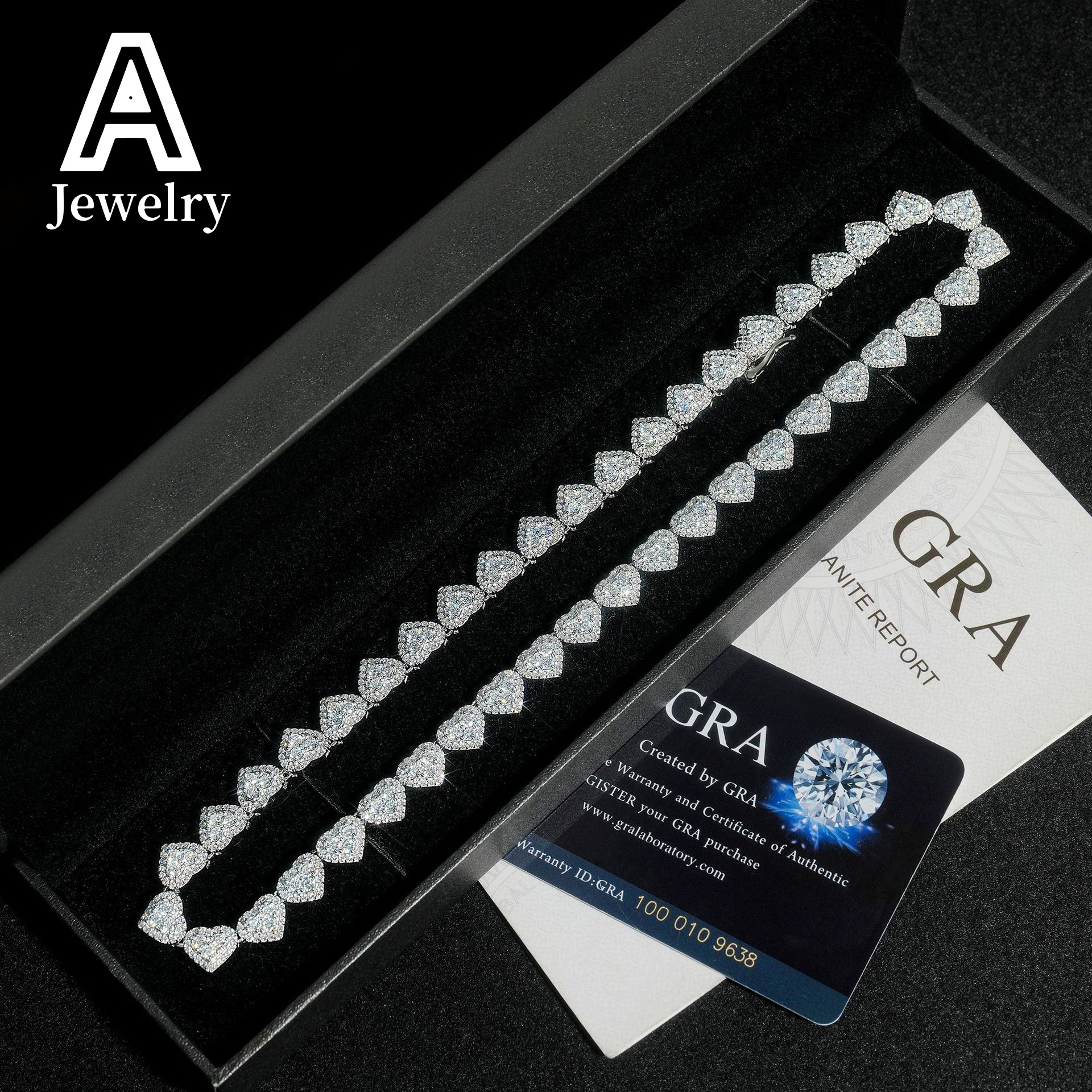 Hip Hop Jewelry 8MM Heart Shape Necklace Diamond Iced Out Cuban Link Chain Moissanite Necklace Bracelet For Men Women