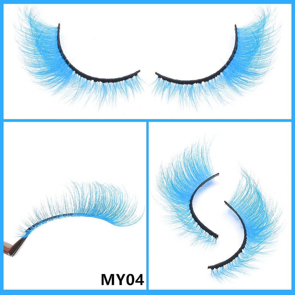 Colorful cat eye false eyelashes imitating mink eyelashes thick and curled naturally multi-layered false eyelashes W250324