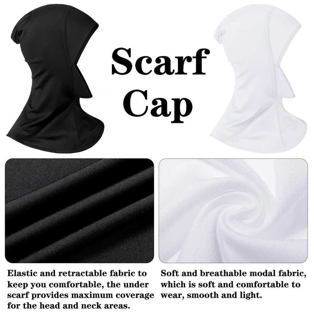 Ramadan Muslim Underwear Wen Modal Headband Cap Adjustable Muslim Elastic Turbine Fl Cap Shawl Cap Fl Neck Cover X250324