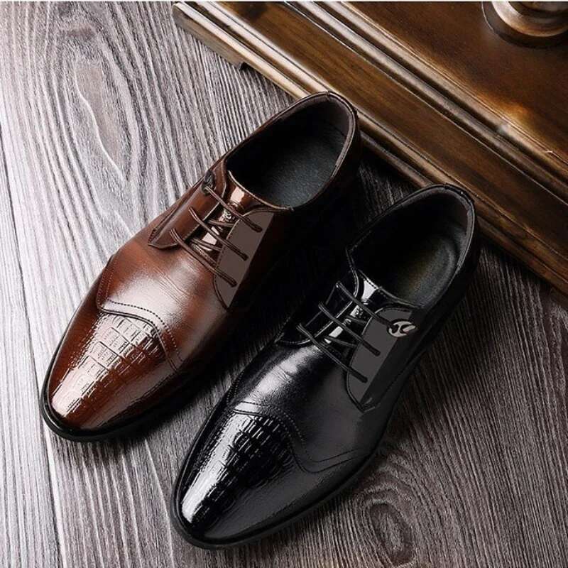 2025 New Oxford for Crocodile Dress High Quality Patent Leather Party Shoe Business Men Casual Shoes