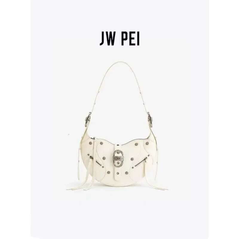 JW PEI Women's Elegant Large Capacity Motorcycle Oil Wax Leather Single Shoulder Crossbody Underarm Bag