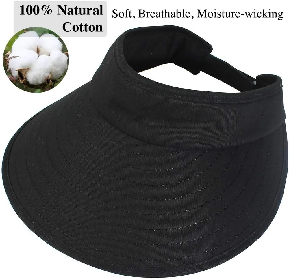 2PCS Wide Brim Sun Visor Hat Women Large UV Protective Golf Beach Cap Korea 250322