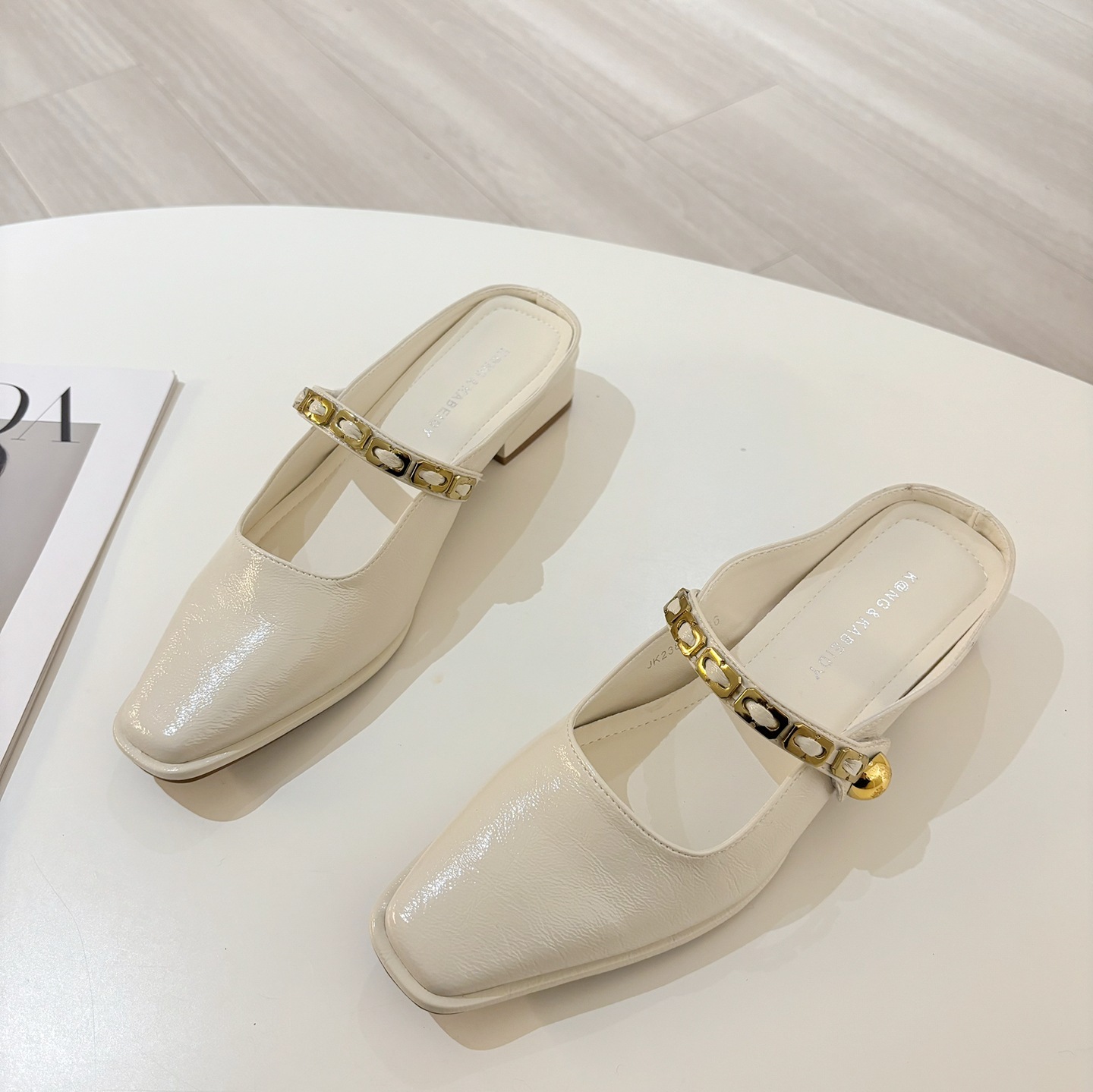 2025 New French Shoes with Square Toe Straight Strap Designer Fashionable Multi functional Lightweight and Comfortable Suitable for Commuting