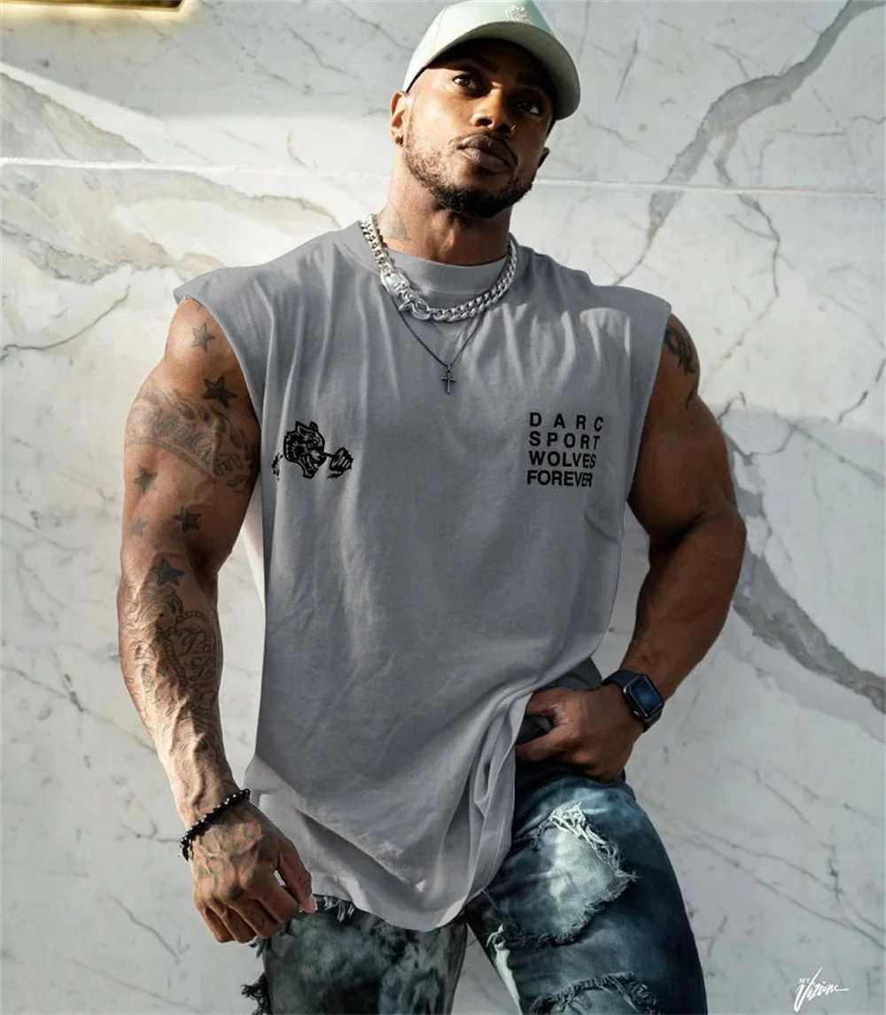 Summer new mens fitness vest sleeveless mens sports shirt cotton based sports vest X2503243