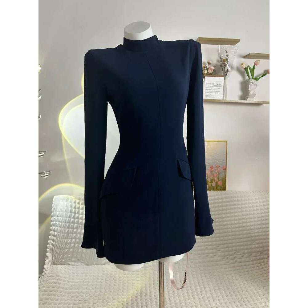 Tossy Patchwork Solid High Waist Mini Female Fashion Long Sleeve Autumn 2023 Pocket Slim Casual Women's Dress New