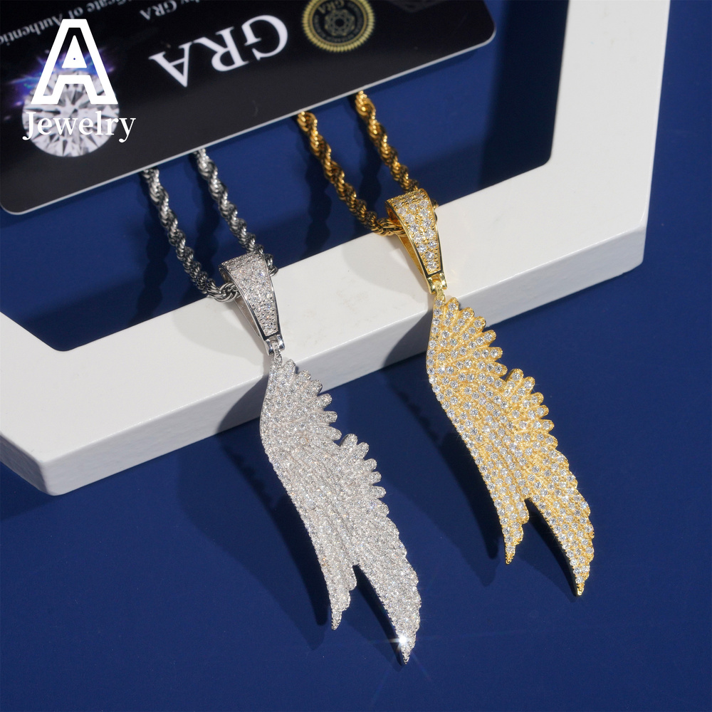 Mens Diamond Pendant 925 Silverwing design Hip hop fashion jewelry vvs Moissanite passed the test