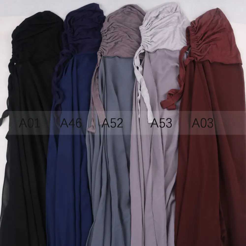 Pin Instant Chiffon headscarf Muslim headscarf with bottom cap headscarf with inner cap X250324