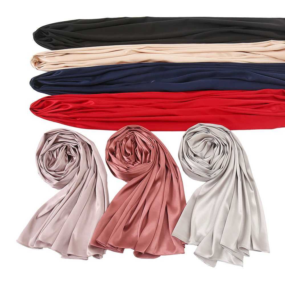 Silk satin headscarf scarf Muslim chiffon shawl Islamic media Silk Ramadan scarf Muslim fashionable Islamic clothing X250324
